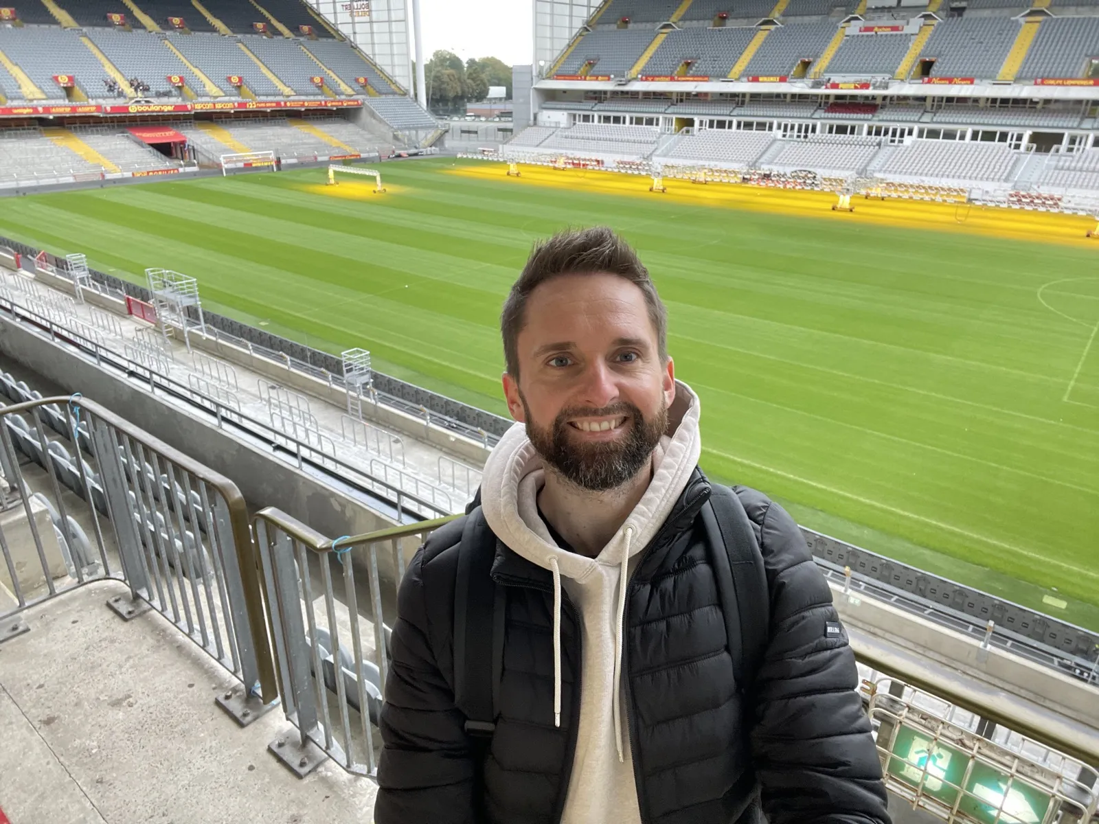 L'éditeur du site dans les tribunes du stade Bollaert-Delelis, à Lens