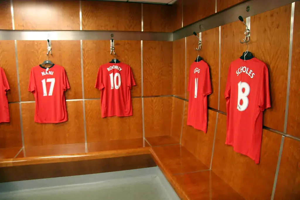 Old Trafford : le vestiaire des joueurs