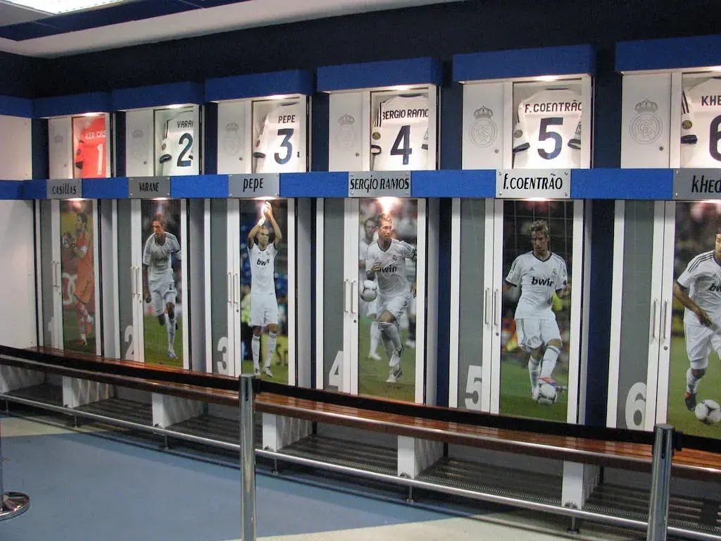 Estadio Santiago Bernabéu: die Spielerkabine