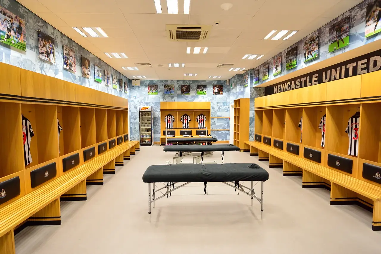 St James' Park : le vestiaire des joueurs